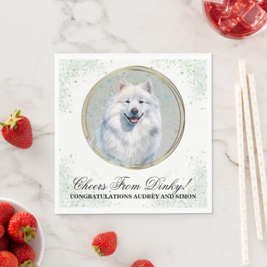 Samoyed bruiloft servetten met honden Foto (Insitu)