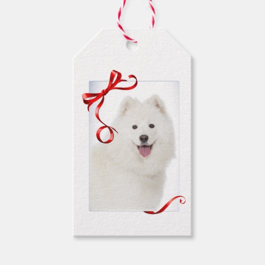 Samoyed Christmas Gift Label Cadeaulabel (Voorkant)