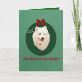 Samoyed Christmas Holiday Custom Kaart (Voorkant)