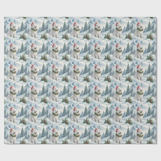 Samoyed Christmas Wrapping Paper, Winter Dog Gift  Cadeaupapier (Vlak)
