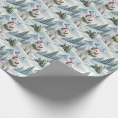 Samoyed Christmas Wrapping Paper, Winter Dog Gift  Cadeaupapier (Hoek)