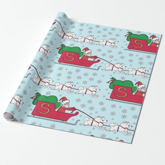 Samoyed Claus Cadeaupapier (Uitgerold)