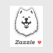Samoyed Cute Adorable Face Sticker - Smiling Sammy (Feuille)