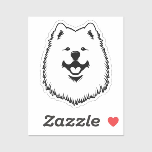 Samoyed Cute Adorable Face Sticker - Smiling Sammy (Vel)