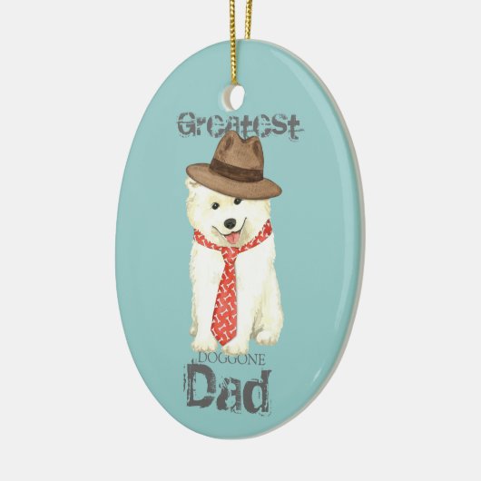 Samoyed Dad Ceramic Ornament (Links)