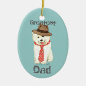 Samoyed Dad Ceramic Ornament (Voorkant)