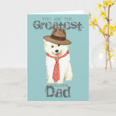 Samoyed Dad Kaart (Gele Bloem)