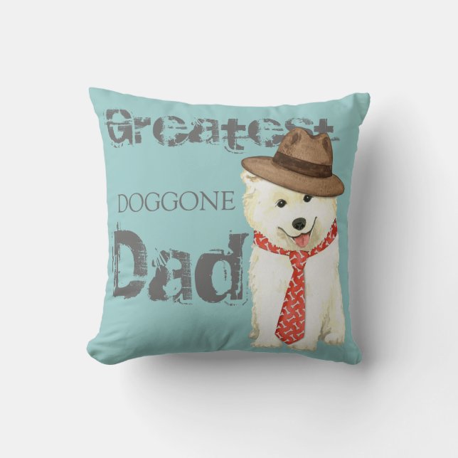 Samoyed Dad Kussen (Voorkant)