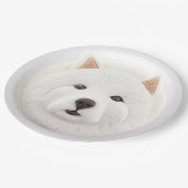 Samoyed Dog 3D geïnspireerd Papieren Bordje (Gekanteld)