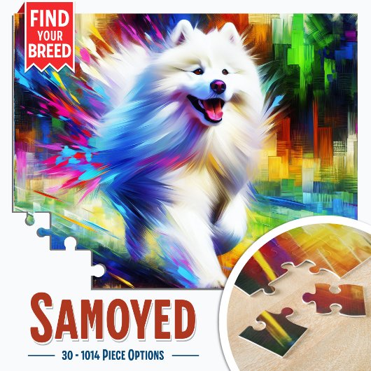 Samoyed Dog Acrylic Art Jigsaw Puzzle Legpuzzel