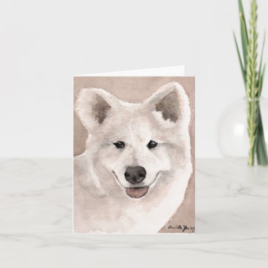 Samoyed Dog Art Note Kaart (Voorkant)
