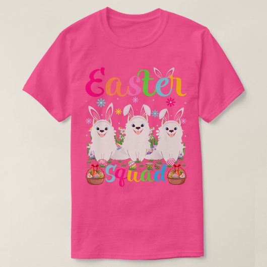 Samoyed Dog Bunny Ear Easter Squad Samoyed Happy E T-shirt (Design voorkant)