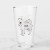 Samoyed dog cartoon illustration glas (Voorkant)