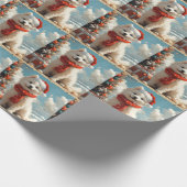 Samoyed Dog Christmas  Beach Cadeaupapier (Hoek)