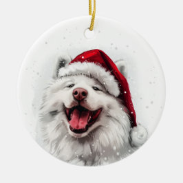 Samoyed Dog Christmas Personalized Keramisch Ornament