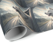 Samoyed Dog Enjoying a Scenic Mountain Drive Cadeaupapier (Rol Hoek)