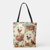  Samoyed Dog Illustratie Draagtas (Achterkant)