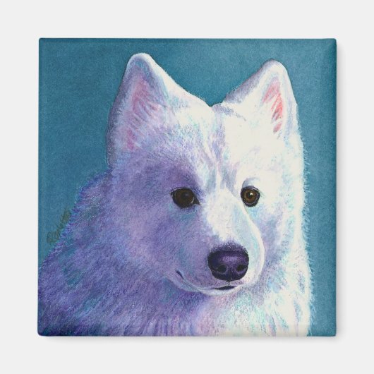 Samoyed Dog Magnet - "Bouddha" (Devant)