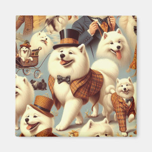  Samoyed Dog Naadloos Schilderen Magneet