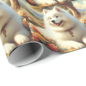  Samoyed Dog Painting Cadeaupapier (Rol Hoek)