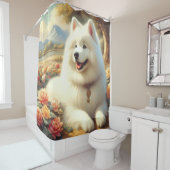  Samoyed Dog Painting Douchegordijn (In situ)