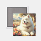  Samoyed Dog Painting Magneet (Voorkant / Achterkant)
