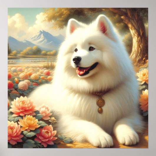  Samoyed Dog Painting Poster (Voorkant)