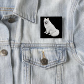 Samoyed Dog Pin Vierkante Button 5,1 Cm (In situ)