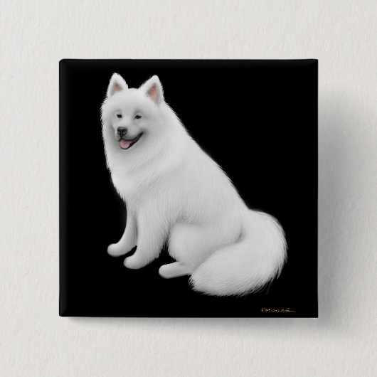 Samoyed Dog Pin Vierkante Button 5,1 Cm (Voorkant)