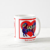 Samoyed Dog Silhouette Valentijnsdag Red Heart Koffiemok (Voorkant rechts)