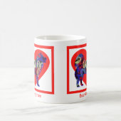 Samoyed Dog Silhouette Valentijnsdag Red Heart Koffiemok (Center)