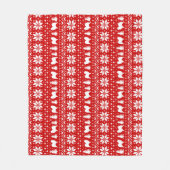 Samoyed Dog Silhouettes Cute Kerstvakantie Fleece Deken (Voorkant)