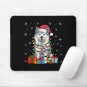 Samoyed Dog Ugly Xmas Lights Santa Hat Samoyed Dog Muismat (Met muis)