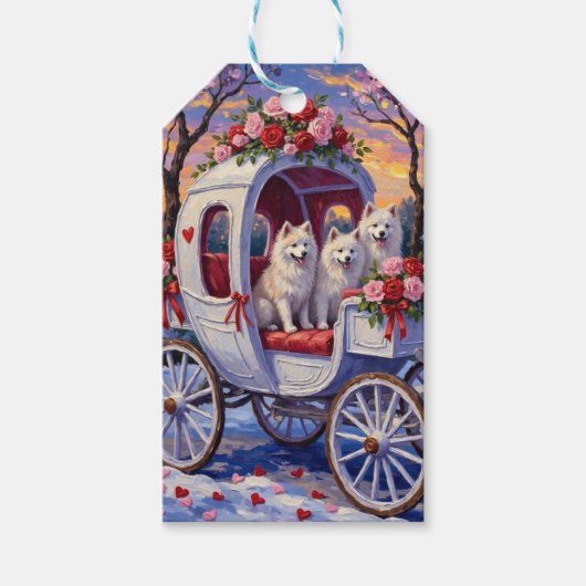 Samoyed Dog Valentine's Day  Cadeaulabel (Voorkant)