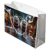 Samoyed Dogs Christmas Snow Holiday Groot Cadeauzakje (Achterkant Gekanteld)