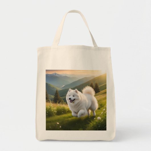 Samoyed Elegant Grocery Canvas tas (Voorkant)