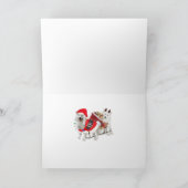 Samoyed et Père Noël dans les cartes Sleigh (Intérieur)