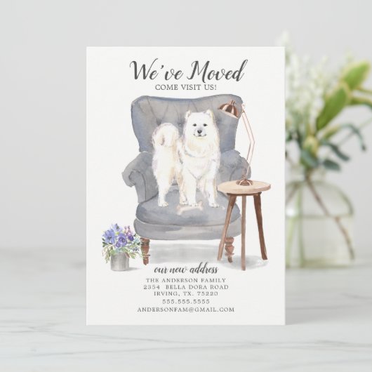 Samoyed | Faire-part de déplacement (Debout devant)