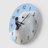 Samoyed grote acrylwand klok (Hoek)