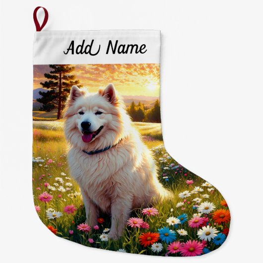 Samoyed Grote Kerstsok (Voorkant)