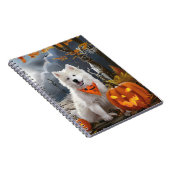 Samoyed Halloween Spooky Notitieboek (Rechterzijde)