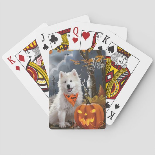 Samoyed Halloween Spooky Pokerkaarten (Achterkant)
