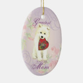 Samoyed Heart Mam Ceramic Ornament (Rechts)