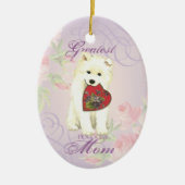 Samoyed Heart Mam Ceramic Ornament (Voorkant)