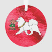 Samoyed Holiday Acrylornament, Cirkel Ornament (achterkant)