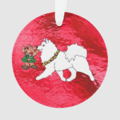 Samoyed Holiday Acrylornament, Cirkel Ornament (voorkant)