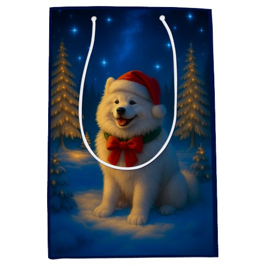 Samoyed Holiday  Medium Cadeauzakje (Voorkant)