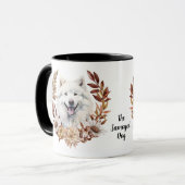 Samoyed Hond Herfst krans Mok (Voorkant links)