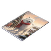 Samoyed Hond in Sneeuw Kerstmis Notitieboek (Linkerzijde)