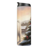 Samoyed Hond in Sneeuw Kerstmis Thermosbeker (Geroteerd rechts)